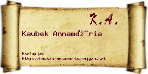 Kaubek Annamária névjegykártya
